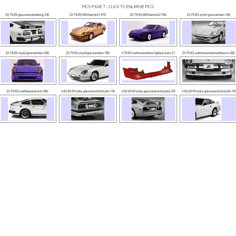 Nissan / Datsun 280ZX Catalogue - Fiberglass & Steel